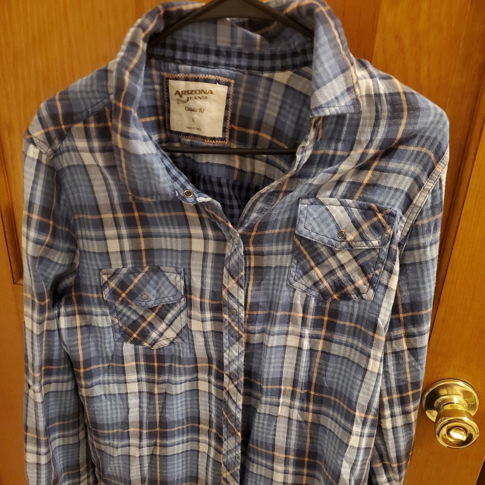 Arizona Plaid Utility Shirt Girls Large